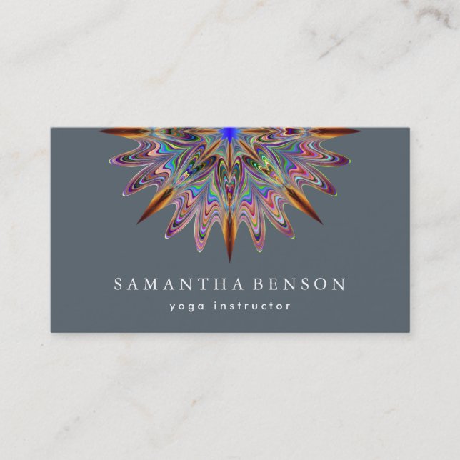 Elegant Lotus Flower Logo Yoga Business Card (Front)