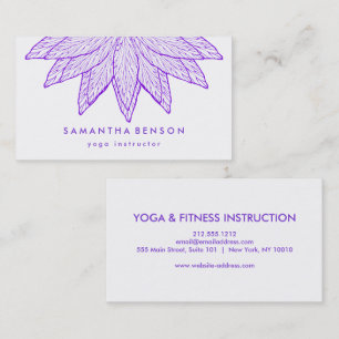 Elegant Lotus Flower Logo Yoga Business Card