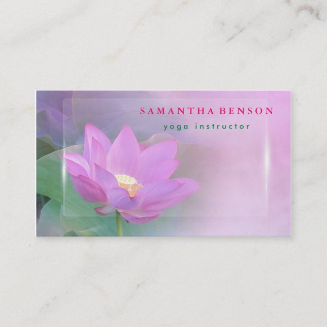 Élégant Lotus Flower Logo Yoga Carte de visite (Devant)