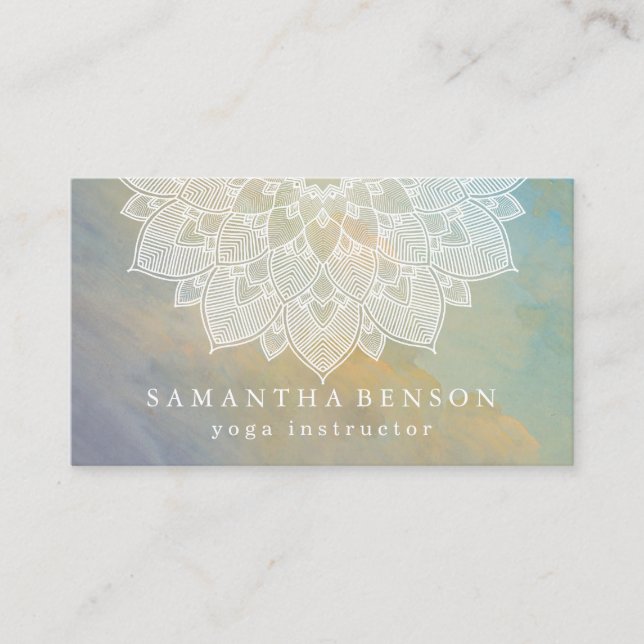 Élégant Lotus Flower Logo Yoga Carte de visite (Devant)