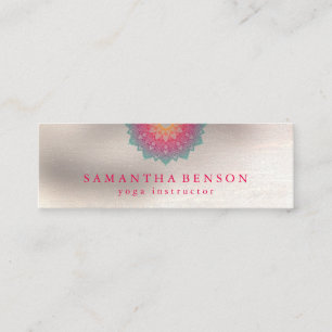 Elegant Lotus Flower Logo Yoga Mini Business Card