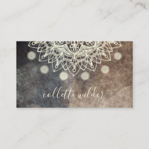 Élégant Lotus Flower Mandala Carte de visite