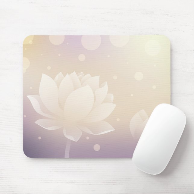 Elegant Lotus Flower Mouse Pad  (With Mouse)