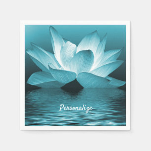 Elegant Lotus Flower Ocean Zen Yoga Personalized Napkin