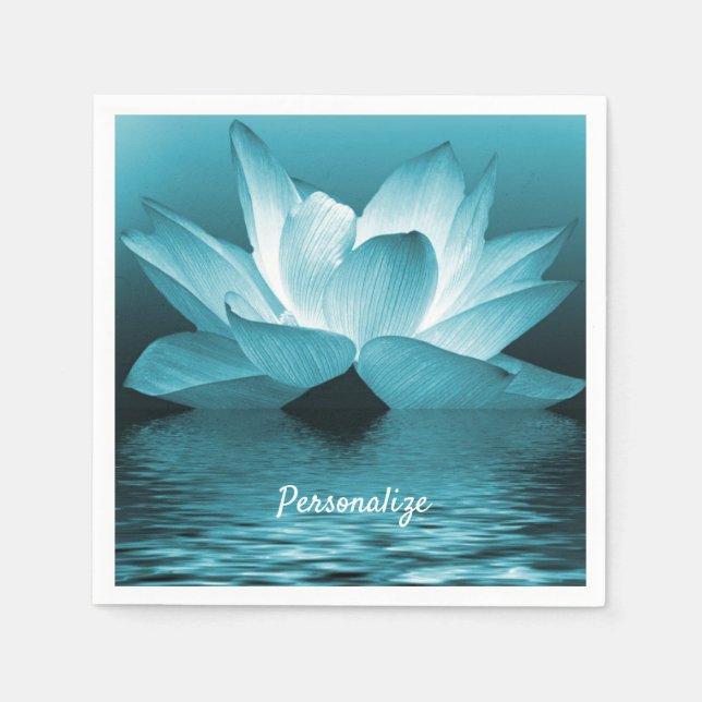 Elegant Lotus Flower Ocean Zen Yoga Personalized  Napkin (Front)
