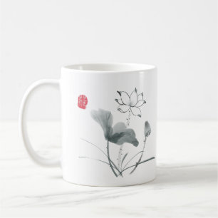 Elegant Lotus Flower Painting Inspirational Quote Coffee Mug