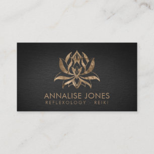 Elegant Lotus Flower - pastel gold Business Card