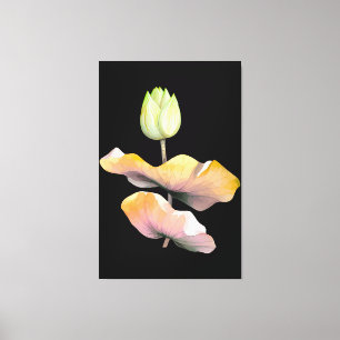 Elegant Lotus Flower Poster, Abstract Zen Art Prin Canvas Print