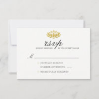 Elégant Lotus Flower Wedding Carte RSVP