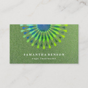 Elegant  Lotus Flower White Marble Yoga Instructor Business Card