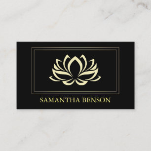 Elegant Lotus Logo Yoga Healing Health Meditation Business Card
