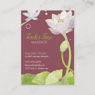 Elegant Lotus Massage Therapy Business Cards