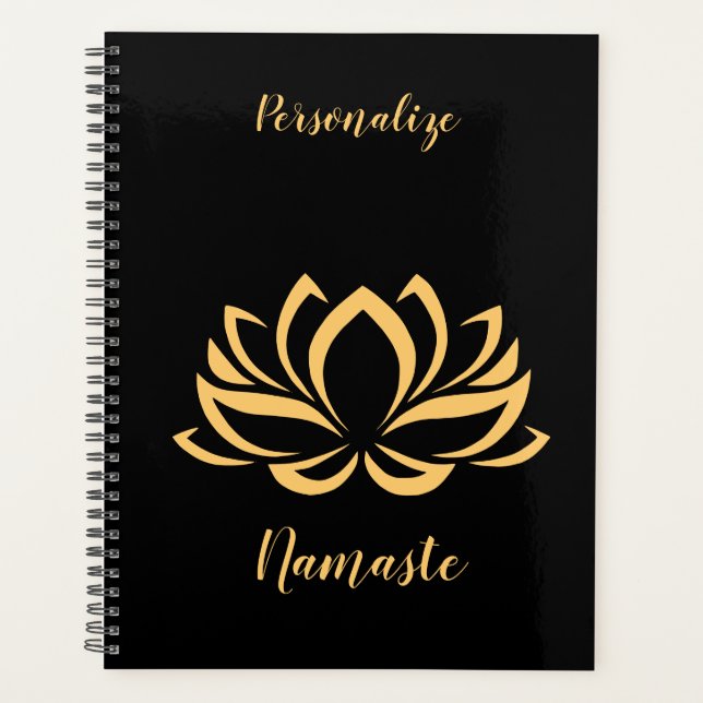 Elégant Lotus or Fleur Zen Yoga Monogramme (Devant)