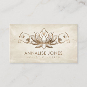 Elegant Lotus Ornament - Pastel gold  Business Card