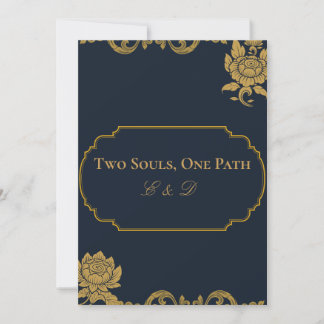 Elegant Lotus Themed Wedding Invite