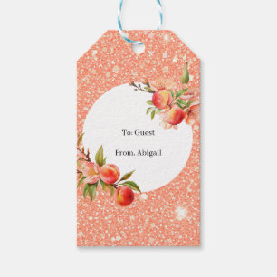 Elegant Love as Sweet as a Peach Bridal Shower Gift Tags