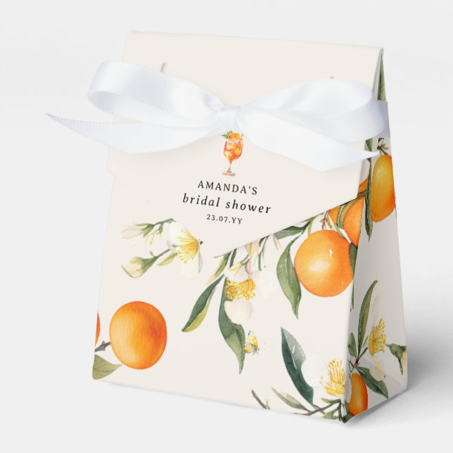 Elegant Love at First Spritz' Bridal Shower  Favor Box (Front Side)