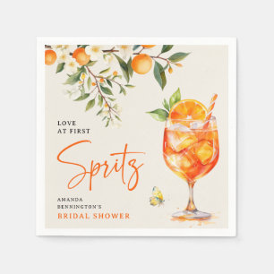 Elegant Love at First Spritz' Bridal Shower  Napkin