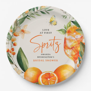 Elegant Love at First Spritz' Bridal Shower  Paper Plate