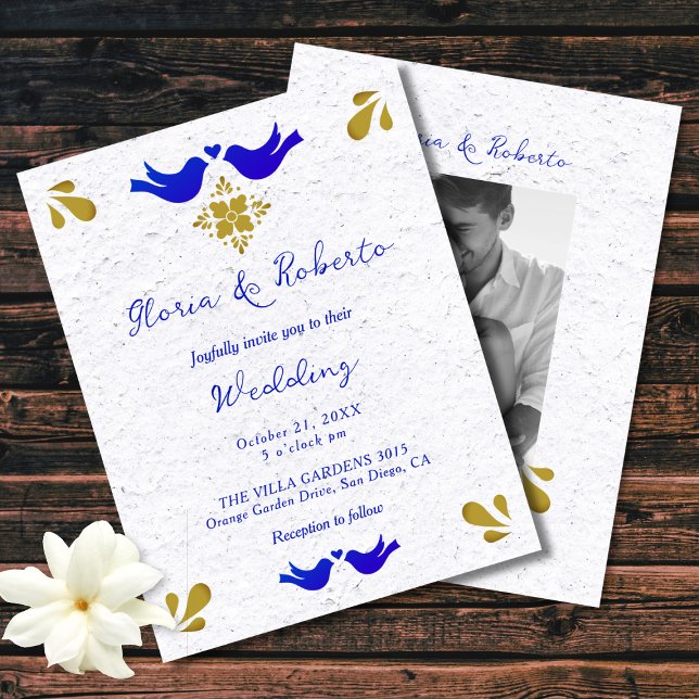Elegant Love Birds Mexican Wedding Invitation (Creator Uploaded)