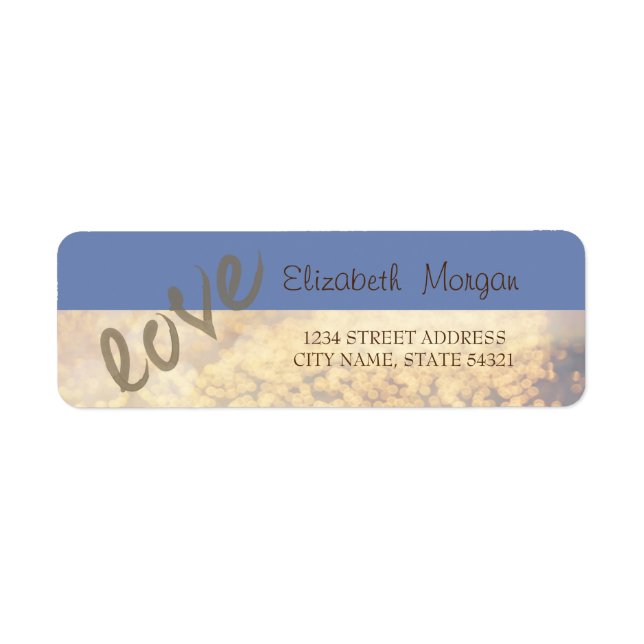 Elegant,Love ,Bokeh Address Label (Front)
