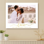 Elegant Love Calligraphy Script Wedding Photo Gold Foil Prints<br><div class="desc">Elegant Calligraphy Script Love Couple Wedding Photo Gold Foil Poster Print Wall Decor</div>
