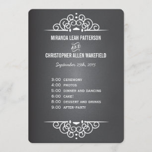 Elegant Love Chalkboard Program Menu Card