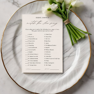 Elegant Love Chanson Match Fête des mariées Carte 