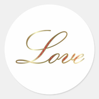 elegant love classic round sticker