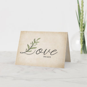 elegant love design with leaves card
