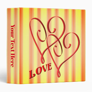Elegant Love Double Hearts Personalized Binder