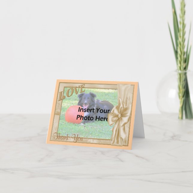 Elegant Love Frame Thank You Photo Template Card (Front)