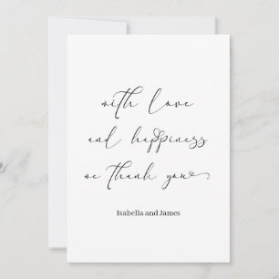 Elegant Love & Happiness Romantic Wedding Thank You Card