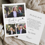 Elegant Love Heart Script Graduation 3 Photo Thank You Card<br><div class="desc">Elegant Love Heart Script Graduation 3 Photo Thank You Card. For further customization,  please use our design tool to modify this template.</div>