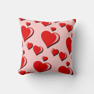 Elegant Love Hearts and valentine's day Throw Pillow