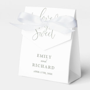 Elegant Love Is Sweet Sage Green Wedding Favor Box
