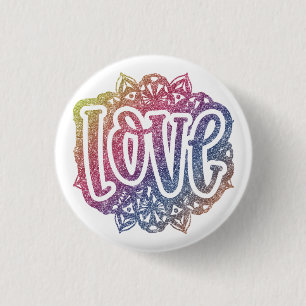 Elegant Love Quote Glitter Sparkle Romance 1 Inch Round Button