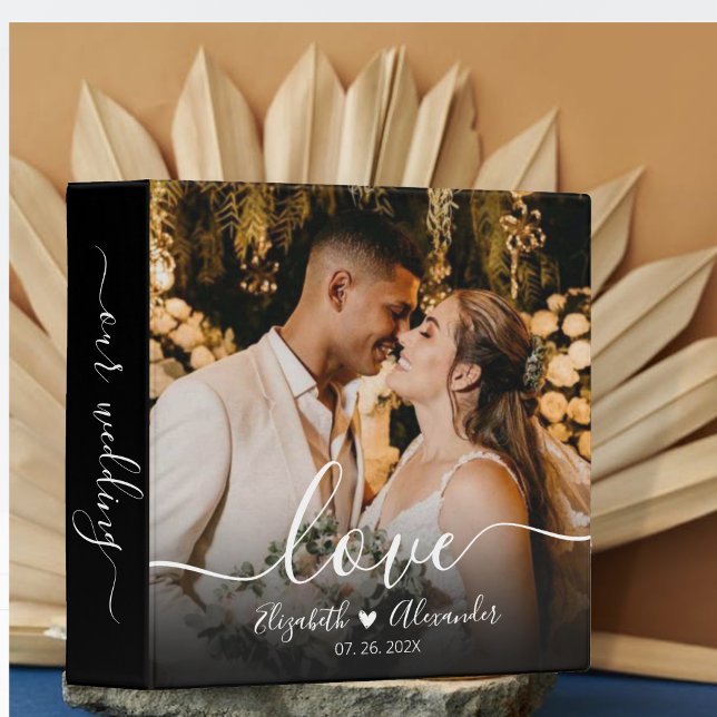 Elegant Love Script Mariage Photo Album Classeur (Créateur téléchargé)