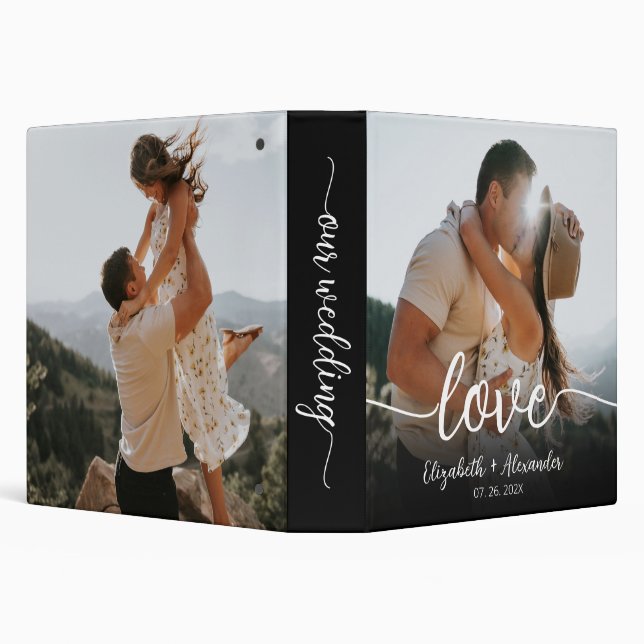 Elegant Love Script Mariage Photo Album Classeur (Arrière-plan)