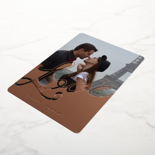 Elegant Love Script Overlay Save the Date 2 Photo