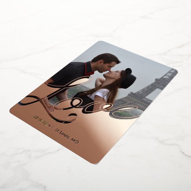 Elegant Love Script Overlay Save the Date 2 Photo (Rotated)