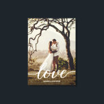 Elegant Love Script Wedding Newlywed Photo Canvas Print<br><div class="desc">Immortalize the enchantment of newlywed bliss with the Elegant Love Script Wedding Newlywed Photo Canvas Print—an exquisite portrayal of the love shared on that magical day. This stretched canvas is not merely a display; it is the canvas of your love story, a sophisticated emblem of the vows taken and the...</div>