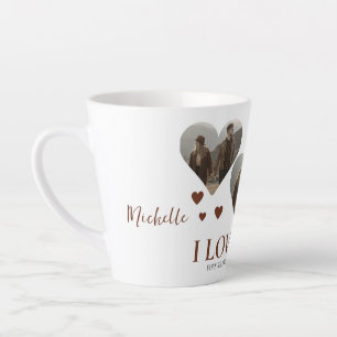Elegant Love valentine's day couple 3 photo Name Latte Mug