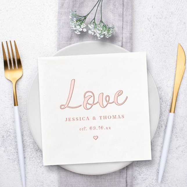 Elegant Love Wedding Foil Napkins (Creator Uploaded)