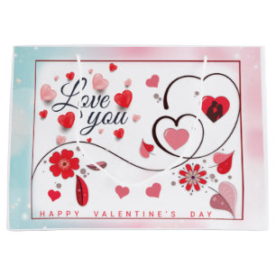 Elegant Love You For Valentine's Day  Large Gift B Bag