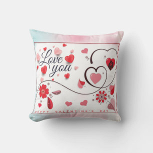 Elegant Love You For Valentine's Day Throw Pillow