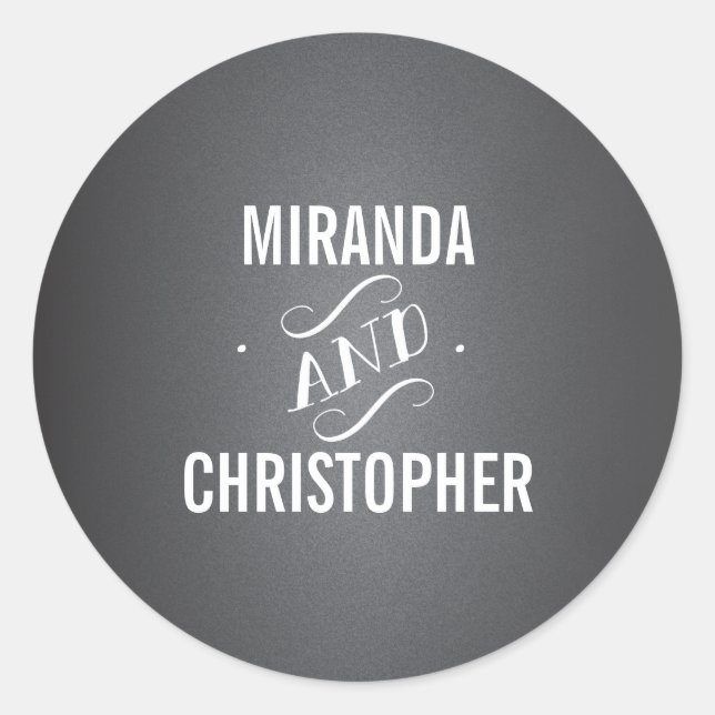 Elegant LoveChalkboard Personalized Favour Sticker (Front)