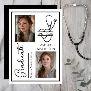 Elegant LPN 2026 Nursing Graduation Photo Announcement