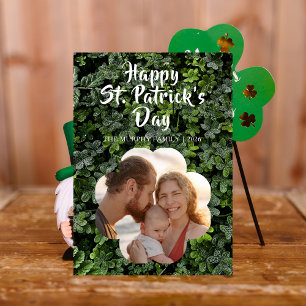 Elegant Lucky Shamrock Photo St. Patrick's Day Holiday Card