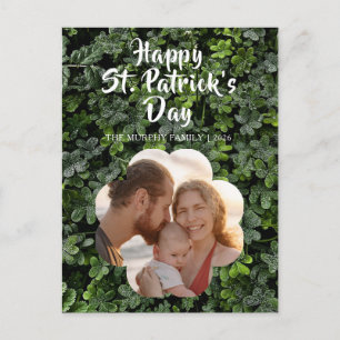 Elegant Lucky Shamrock Photo St. Patrick's Day Holiday Postcard
